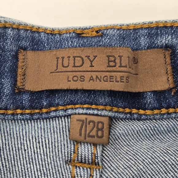 Judy Blue Mid Rise Rigid Magic Release Hem Size 7/28 Boyfriend Denim Jeans 88818 - Picture 7 of 9